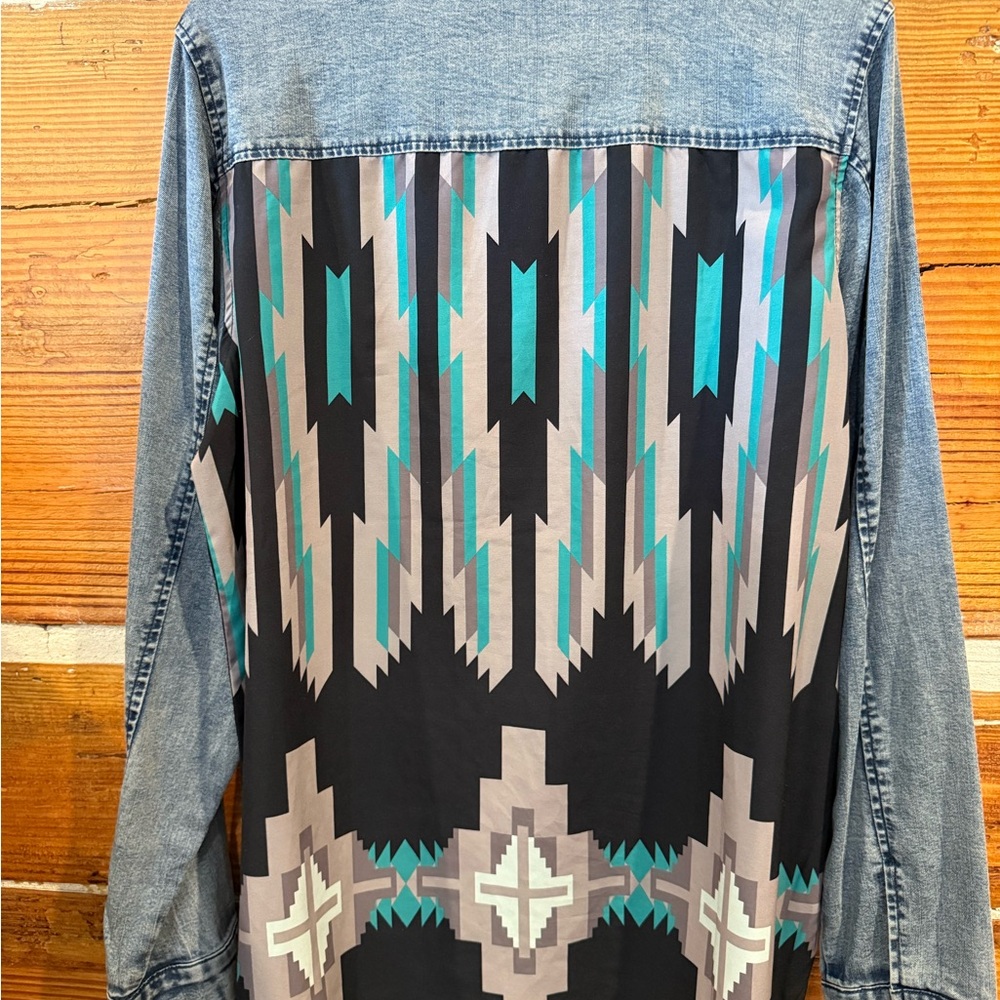 Two Fly - Two-Tone Denim and Black top new wo tags